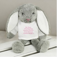Personalised Message Bunny - Pink Embroidery